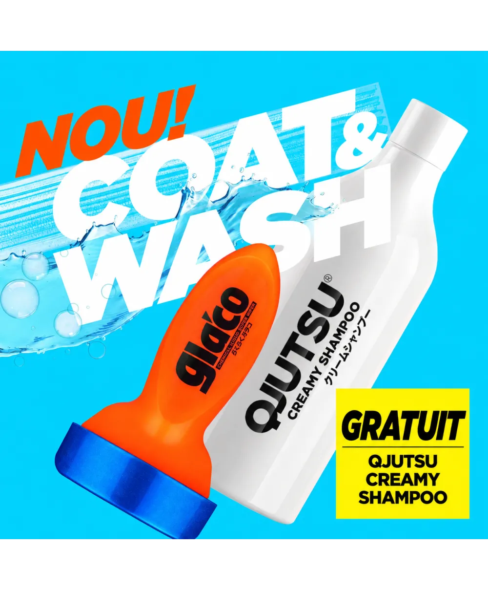 Tratament Hidrofob Parbriz Glaco QAD + Șampon Auto Qjutsu Creamy 750ml GRATUIT