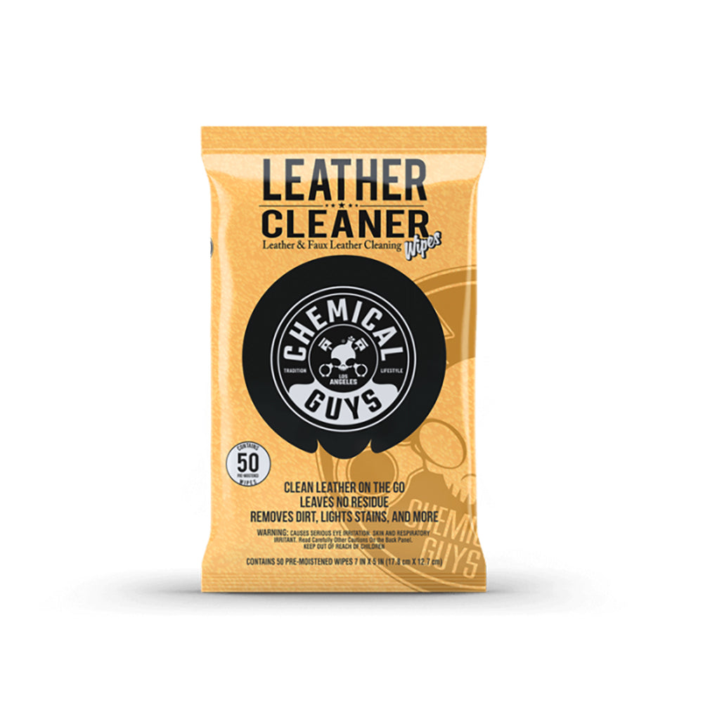 Servetele umede curatare si ingrijire piele Chemical Guys LEATHER CLEANER WIPES 50 pcs