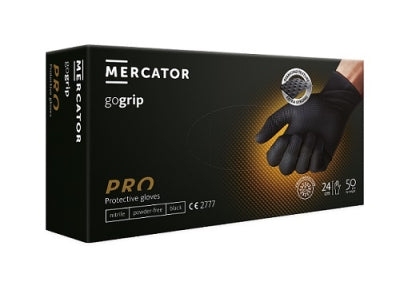 Manusi Nitril Texturate MERCATOR® Gogrip PRO Negre 50 buc